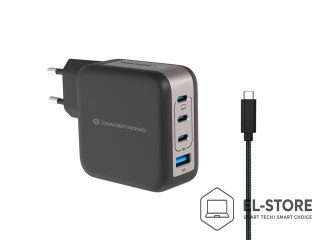 No name CONCEPTRONIC Ładowarka 4Port GaN 3xUSB-C/1xA 100WPD3.0/PPS sw