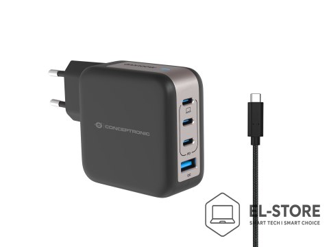 No name CONCEPTRONIC Ładowarka 4Port GaN 3xUSB-C/1xA 100WPD3.0/PPS sw