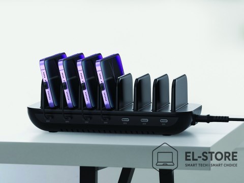 No name CONCEPTRONIC Ładowarka 7Port 7xUSB-C Multi 160WPD3.0 bk