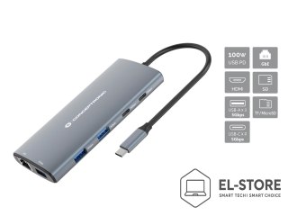 No name Conceptronic DONN06G Przewodowa USB 3.2 Gen 1 (3.1 Gen 1) Type-C Szary