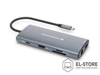 No name Conceptronic DONN06G stacja dokująca Przewodowa USB 3.2 Gen 1 (3.1 Gen 1) Type-C Szary