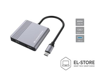 No name Conceptronic DONN13G stacja dokująca Przewodowa USB 3.2 Gen 1 (3.1 Gen 1) Type-C Szary