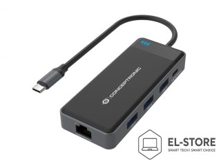 No name Conceptronic DONN14G stacja dokująca Przewodowa USB 3.2 Gen 1 (3.1 Gen 1) Type-C Szary