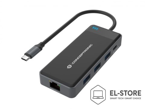 No name Conceptronic DONN14G stacja dokująca Przewodowa USB 3.2 Gen 1 (3.1 Gen 1) Type-C Szary