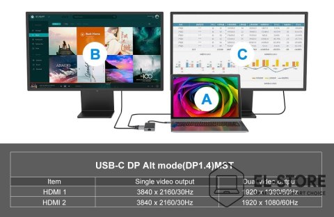 No name Conceptronic DONN14G stacja dokująca Przewodowa USB 3.2 Gen 1 (3.1 Gen 1) Type-C Szary