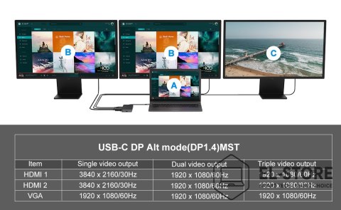No name Conceptronic DONN14G stacja dokująca Przewodowa USB 3.2 Gen 1 (3.1 Gen 1) Type-C Szary