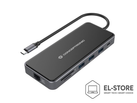 No name Conceptronic DONN15G - Stacja dokująca - USB-C 3.2 Gen 1 - VGA, 2 x HDMI - GigE