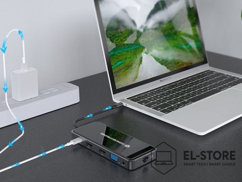 No name Conceptronic DONN15G - Stacja dokująca - USB-C 3.2 Gen 1 - VGA, 2 x HDMI - GigE