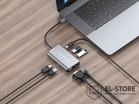 No name Conceptronic DONN21G stacja dokująca Przewodowa USB 3.2 Gen 1 (3.1 Gen 1) Type-C Szary