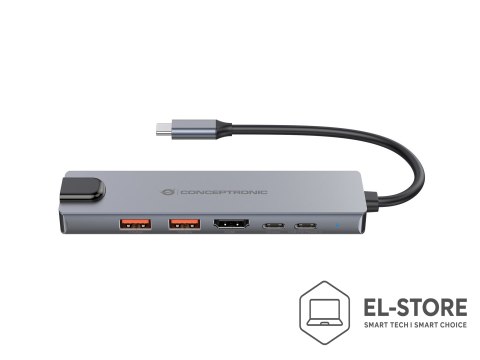 No name Conceptronic DONN29G stacja dokująca Przewodowa USB 3.2 Gen 2 (3.1 Gen 2) Type-C Szary