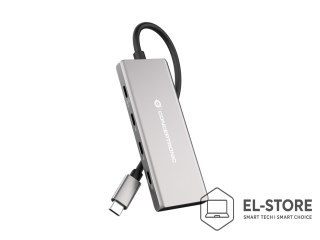 No name Conceptronic HUBBIES17G huby i koncentratory USB 3.2 Gen 2 (3.1 Gen 2) Type-C 10000 Mbit/s Szary