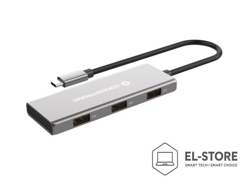 No name Conceptronic HUBBIES17G huby i koncentratory USB 3.2 Gen 2 (3.1 Gen 2) Type-C 10000 Mbit/s Szary