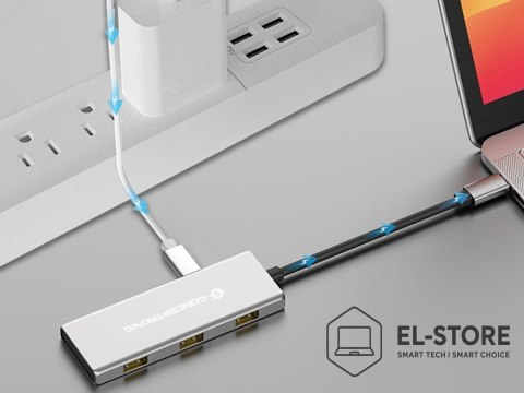 No name Conceptronic HUBBIES17G huby i koncentratory USB 3.2 Gen 2 (3.1 Gen 2) Type-C 10000 Mbit/s Szary