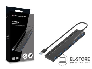 No name Conceptronic HUBBIES19BP huby i koncentratory USB 3.2 Gen 1 (3.1 Gen 1) Type-A 5000 Mbit/s Czarny