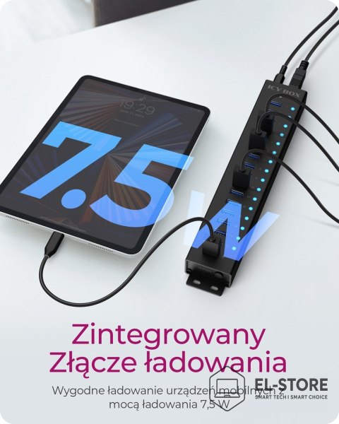 No name ICY BOX Hub 17-Portowy z USB 3.2 Gen
