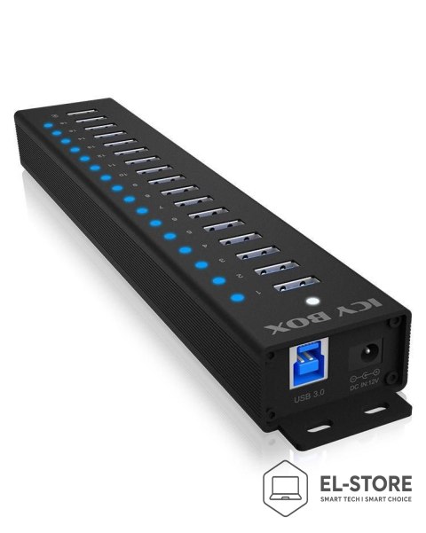 No name ICY BOX Hub 17-Portowy z USB 3.2 Gen