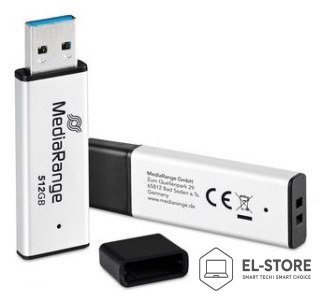 No name MediaRange MR1904 pamięć USB 512 GB USB Typu-A 3.2 Gen 1 (3.1 Gen 1) Czarny, Srebrny