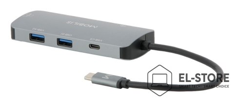 No name Mobilis 001382 stacja dokująca Przewodowa USB 3.2 Gen 1 (3.1 Gen 1) Type-C Czarny, Szary