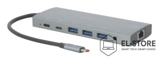 No name Mobilis 020028 stacja dokująca Przewodowa USB 3.2 Gen 1 (3.1 Gen 1) Type-C Szary