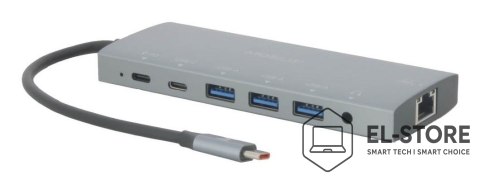 No name Mobilis 020028 stacja dokująca Przewodowa USB 3.2 Gen 1 (3.1 Gen 1) Type-C Szary