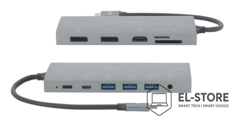 No name Mobilis 020028 stacja dokująca Przewodowa USB 3.2 Gen 1 (3.1 Gen 1) Type-C Szary