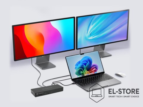 No name Stacja dokująca CONCEPTRONIC 13-1 USB-C->HDMI/2xUSB-A/2xUSB-C/+ 96W bk