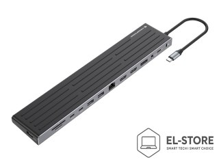 No name Stacja dokująca CONCEPTRONIC 14-1 USB-C->2xHDMI/DP/2xUSB-C/+ 18cm bk