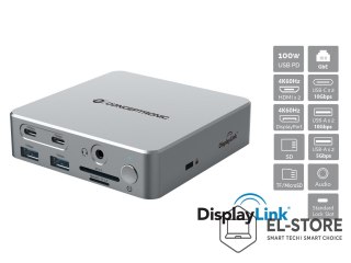 No name Stacja dokująca CONCEPTRONIC 15-1 USB-C->2xHDMI/2xUSB-C/4xUSB-A/+80W si