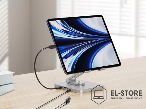 No name Uchwyt na tablet CONCEPTRONIC ze stacją dokującą 8 w 1 srebrny