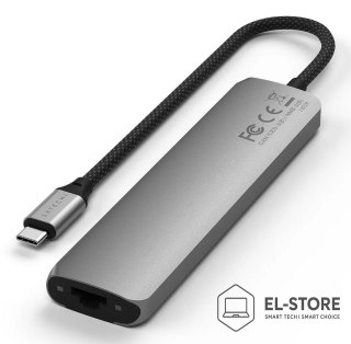 No name Wieloportowa przejściówka Satechi 7-w-1 USB-C Slim z Ethernetem - gwiezdna szarość