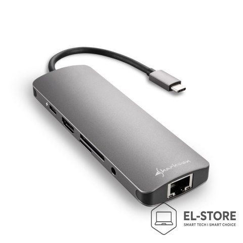 Sharkoon Sharkoon USB 3.0 Type C Combo adapter HDMI, RJ-45, USB 3.2 Gen 1 (3.1 Gen 1)