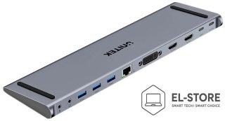 UNITEK Stacja dokująca Unitek USB-C z DisplayLink 4K | 4K@30Hz | 5Gbps | PD 100W