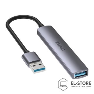 UNITEK UNITEK HUB USB-A 1XUSB-A 5 GBPS, 3XUSB-A 2.0 ALU