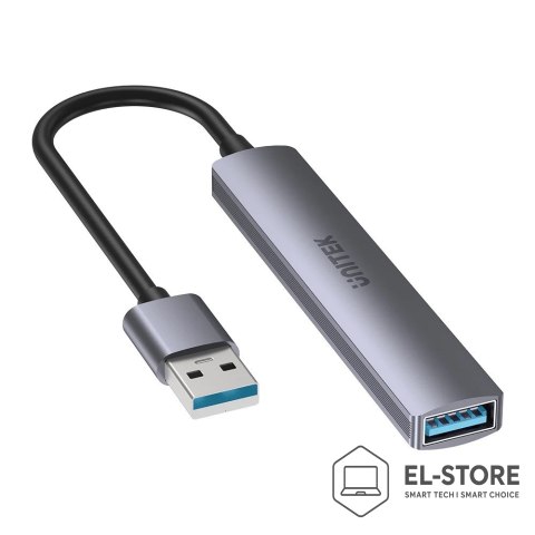 UNITEK UNITEK HUB USB-A 1XUSB-A 5 GBPS, 3XUSB-A 2.0 ALU