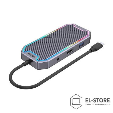 UNITEK UNITEK HUB USB-C, HDMI 2.0, RJ45, 3,5MM, PD 100W