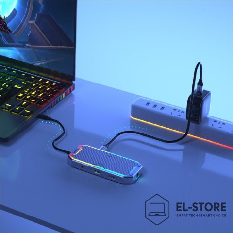UNITEK UNITEK HUB USB-C, HDMI 2.0, RJ45, 3,5MM, PD 100W