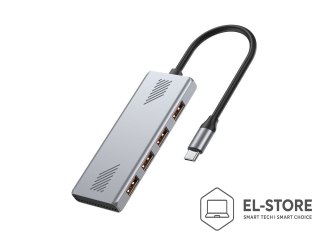 GEMBIRD GEMBIRD 4-PORTOWY HUB USB 3.2 (GEN 2) TYPU C SZARY