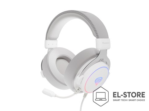 GENESIS GENESIS Neon 764 Zestaw słuchawkowy Przewodowa Opaska na głowę Gaming USB Typu-A Biały