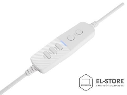 GENESIS GENESIS Neon 764 Zestaw słuchawkowy Przewodowa Opaska na głowę Gaming USB Typu-A Biały