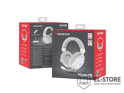 GENESIS GENESIS Neon 764 Zestaw słuchawkowy Przewodowa Opaska na głowę Gaming USB Typu-A Biały