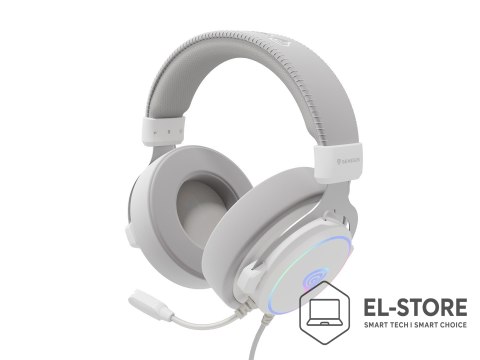GENESIS GENESIS Neon 764 Zestaw słuchawkowy Przewodowa Opaska na głowę Gaming USB Typu-A Biały
