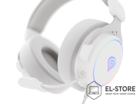 GENESIS GENESIS Neon 764 Zestaw słuchawkowy Przewodowa Opaska na głowę Gaming USB Typu-A Biały