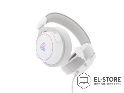 GENESIS GENESIS Neon 764 Zestaw słuchawkowy Przewodowa Opaska na głowę Gaming USB Typu-A Biały