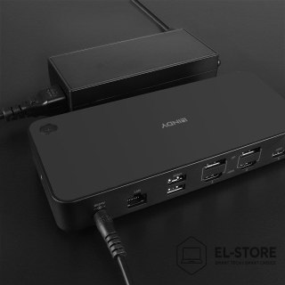 LINDY Uniwersalna, hybrydowa stacja dokująca USB typu C i A do laptopa z obsługą 3x4K (DP, HDMI)