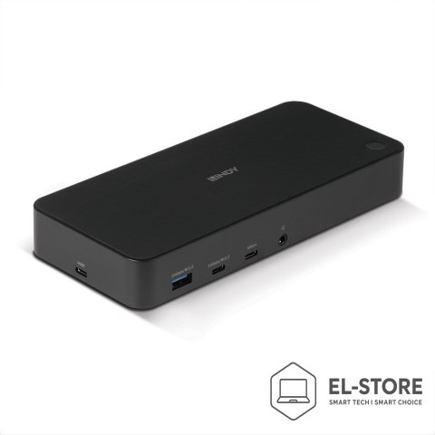 LINDY Uniwersalna, hybrydowa stacja dokująca USB typu C i A do laptopa z obsługą 3x4K (DP, HDMI)