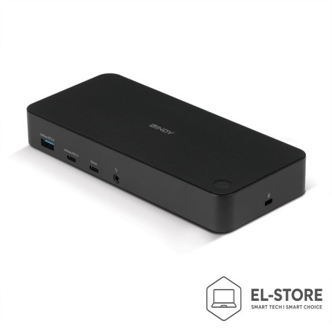 LINDY Uniwersalna, hybrydowa stacja dokująca USB typu C i A do laptopa z obsługą 3x4K (DP, HDMI)