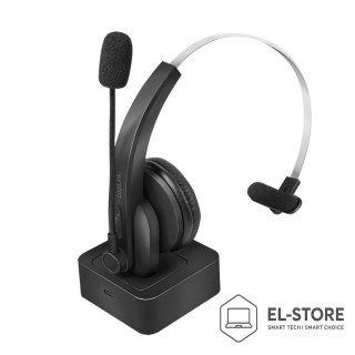 LogiLink LogiLink BT0059 słuchawki/zestaw słuchawkowy Bezprzewodowy Opaska na głowę Biuro/centrum telefoniczne Bluetooth Podstawka do ład
