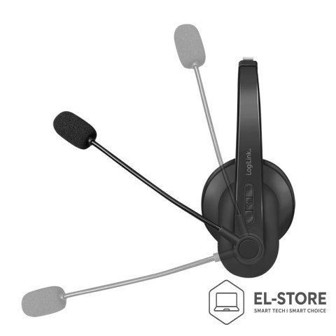 LogiLink LogiLink BT0059 słuchawki/zestaw słuchawkowy Bezprzewodowy Opaska na głowę Biuro/centrum telefoniczne Bluetooth Podstawka do ład