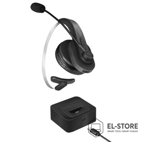 LogiLink LogiLink BT0059 słuchawki/zestaw słuchawkowy Bezprzewodowy Opaska na głowę Biuro/centrum telefoniczne Bluetooth Podstawka do ład