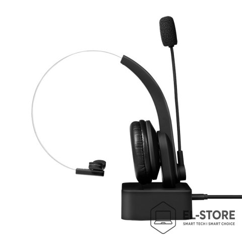 LogiLink LogiLink BT0059 słuchawki/zestaw słuchawkowy Bezprzewodowy Opaska na głowę Biuro/centrum telefoniczne Bluetooth Podstawka do ład